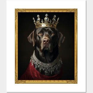 Majestic Chocolate Labrador Retriever - Medieval English Queen (Framed) Posters and Art